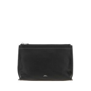 A.P.C. Women Black Leather Clou Pouch